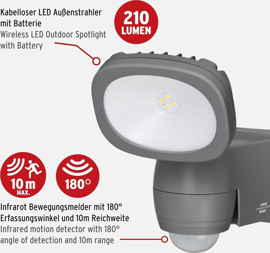 Brennenstuhl LUFOS 200 faro LED batteria sensore IP44 - 2