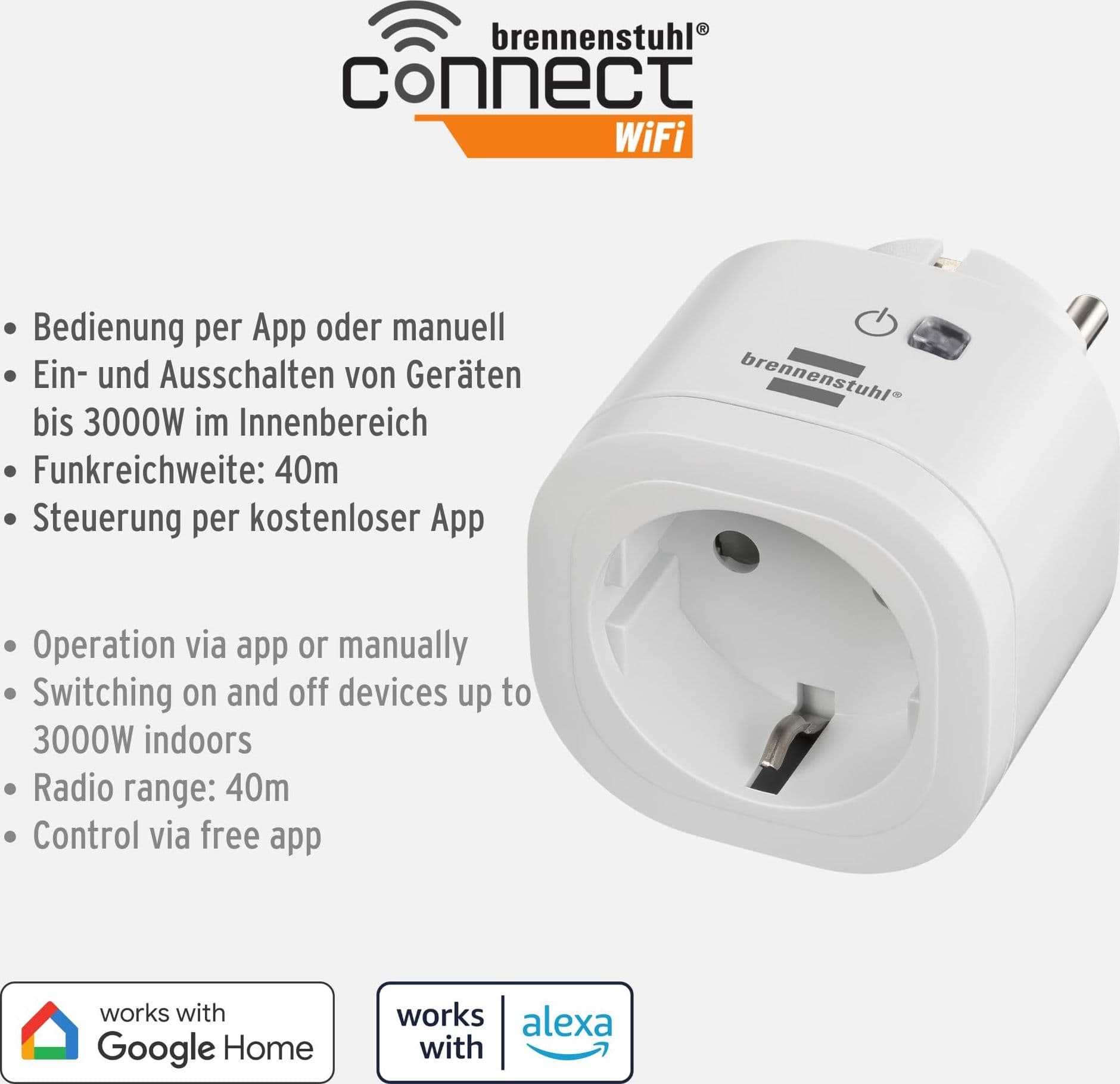 Brennenstuhl Connect WA 3000 XS01 presa WiFi smart IP20 - 2