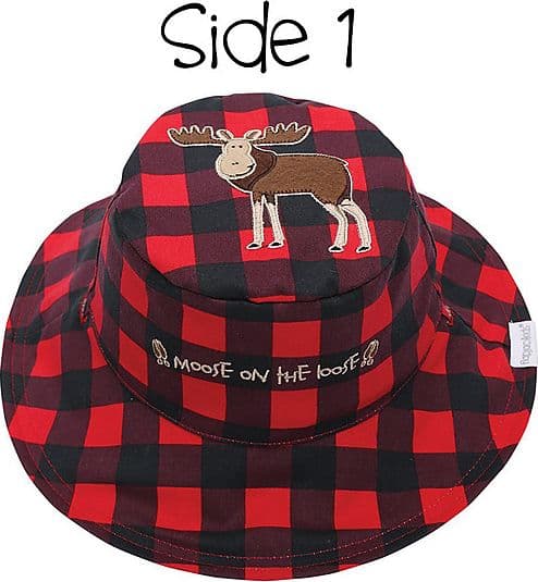 Cappello Estivo Reversibile Anti-UV SPF 50+ Alce+Orso - 100% cotone FlapJackKids - 2
