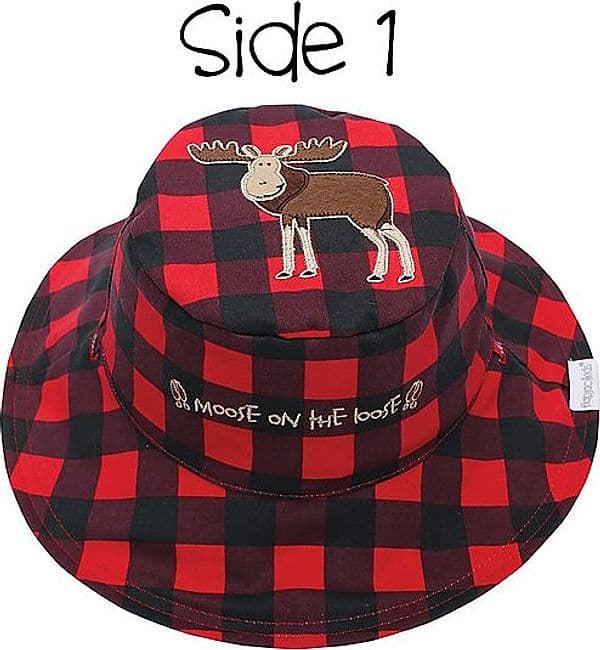 Cappello Estivo Reversibile Anti-UV SPF 50+ Alce+Orso - 100% cotone FlapJackKids - 2