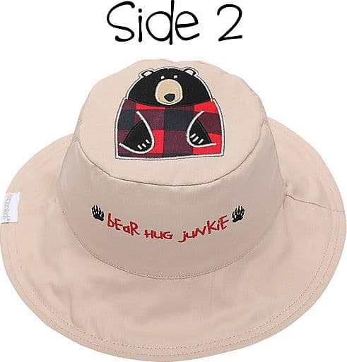 Cappello Estivo Reversibile Anti-UV SPF 50+ Alce+Orso - 100% cotone FlapJackKids - 3
