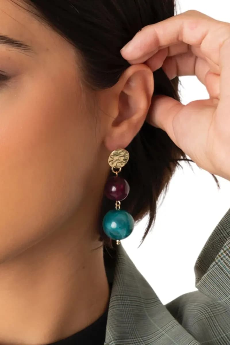 MYA ACCESSORIES | Orecchini pendenti con doppia sfera - 3