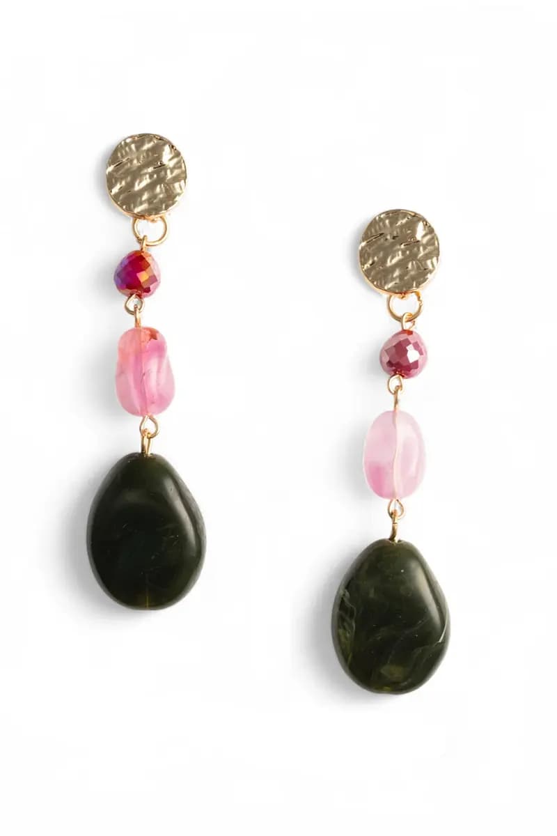 MYA ACCESSORIES | Orecchini pendenti a catena con pietre - 2