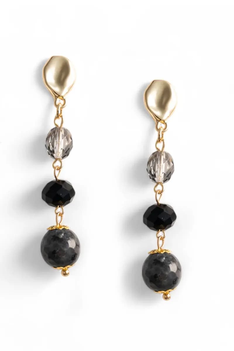 MYA ACCESSORIES | Orecchini pendenti con tre pietre semidure - 2