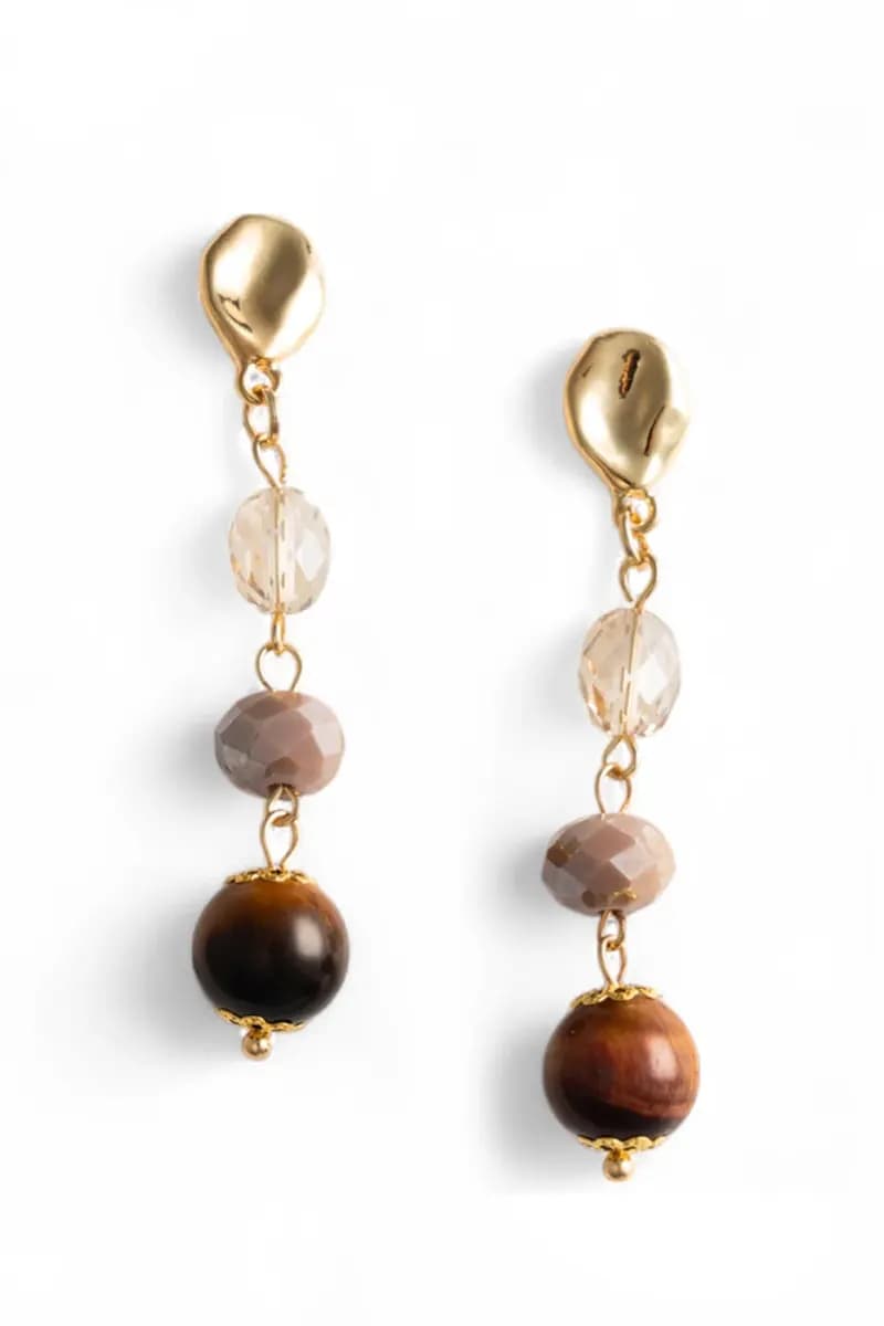 MYA ACCESSORIES | Orecchini pendenti con tre pietre semidure - 2