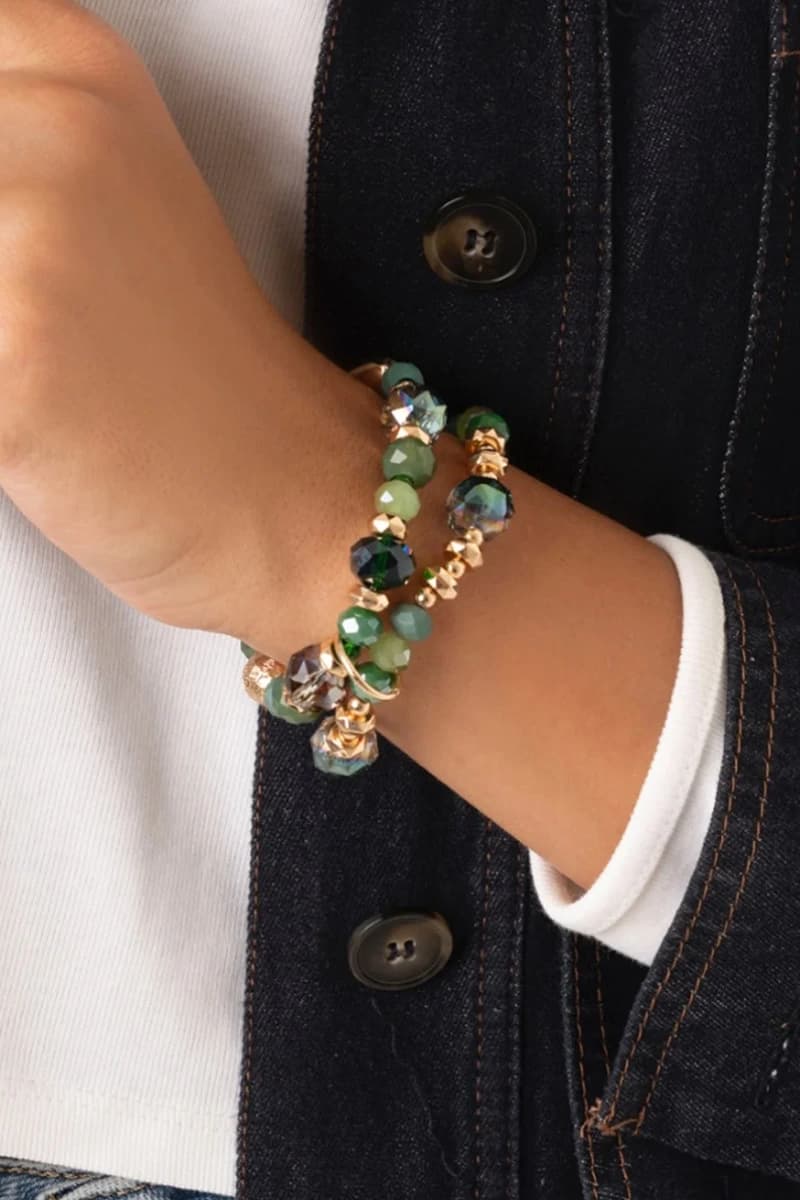 MYA ACCESSORIES | Bracciale elastico due fili con pietre - 3