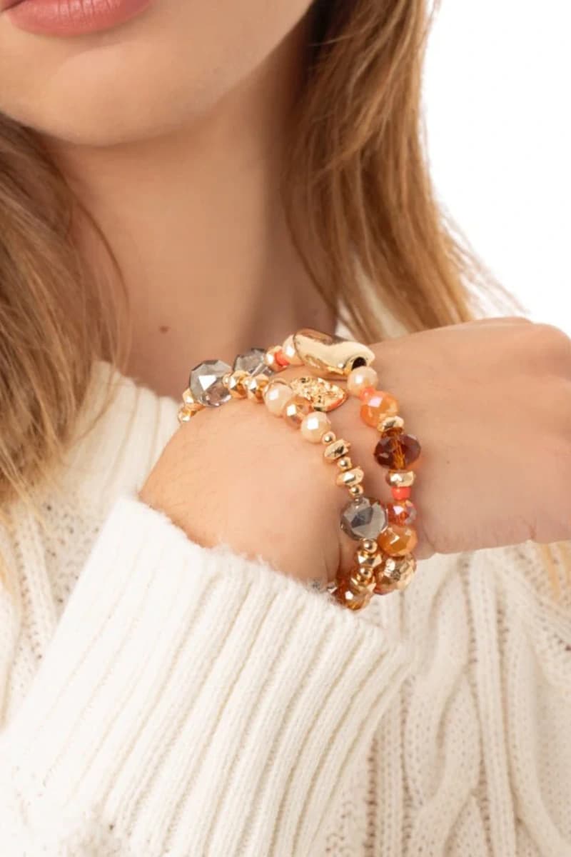 MYA ACCESSORIES | Bracciale elastico due fili con pietre - 3