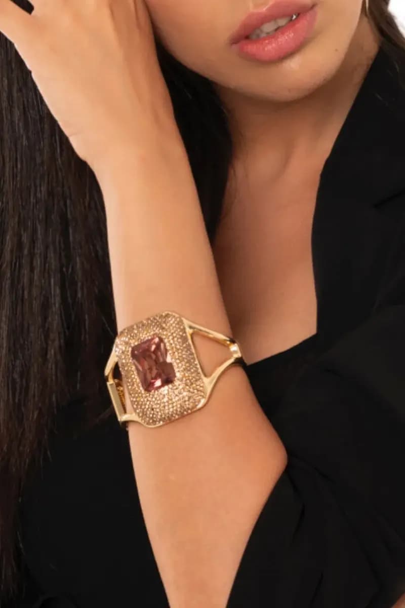MYA ACCESSORIES | Bracciale rigido con pietra in vetro - 4