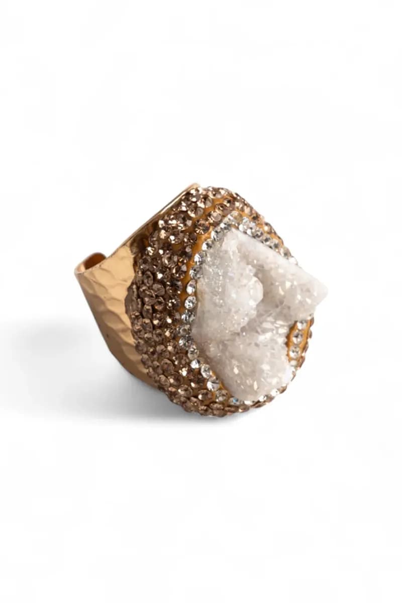 MYA ACCESSORIES | Anello in metallo regolabile con pietre - 2