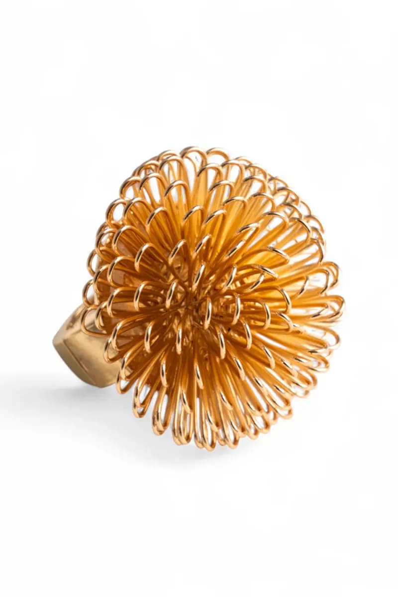 MYA ACCESSORIES | Anello elastico con fiore in metallo - 2