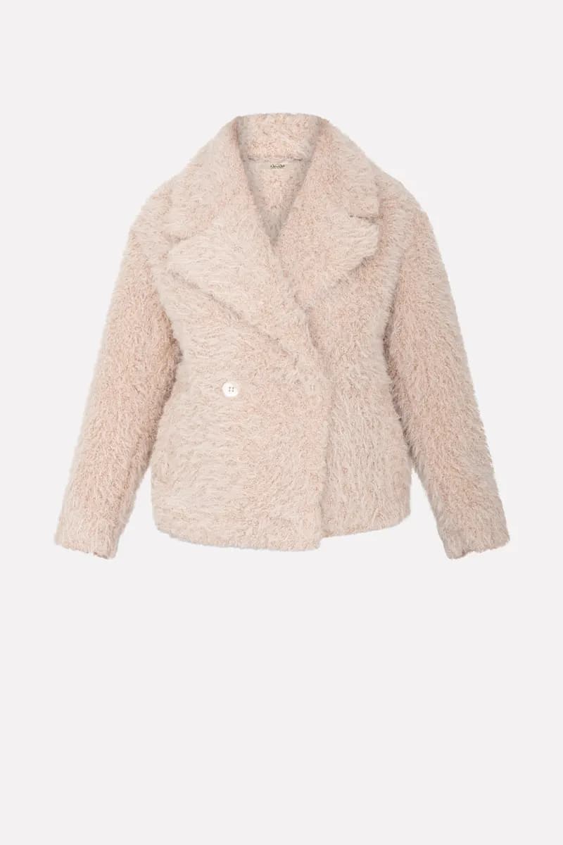 NO-NA' | Cappotto corto in tessuto teddy con tasche - 2