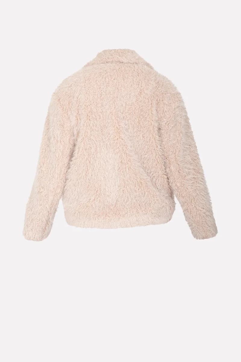 NO-NA' | Cappotto corto in tessuto teddy con tasche - 3