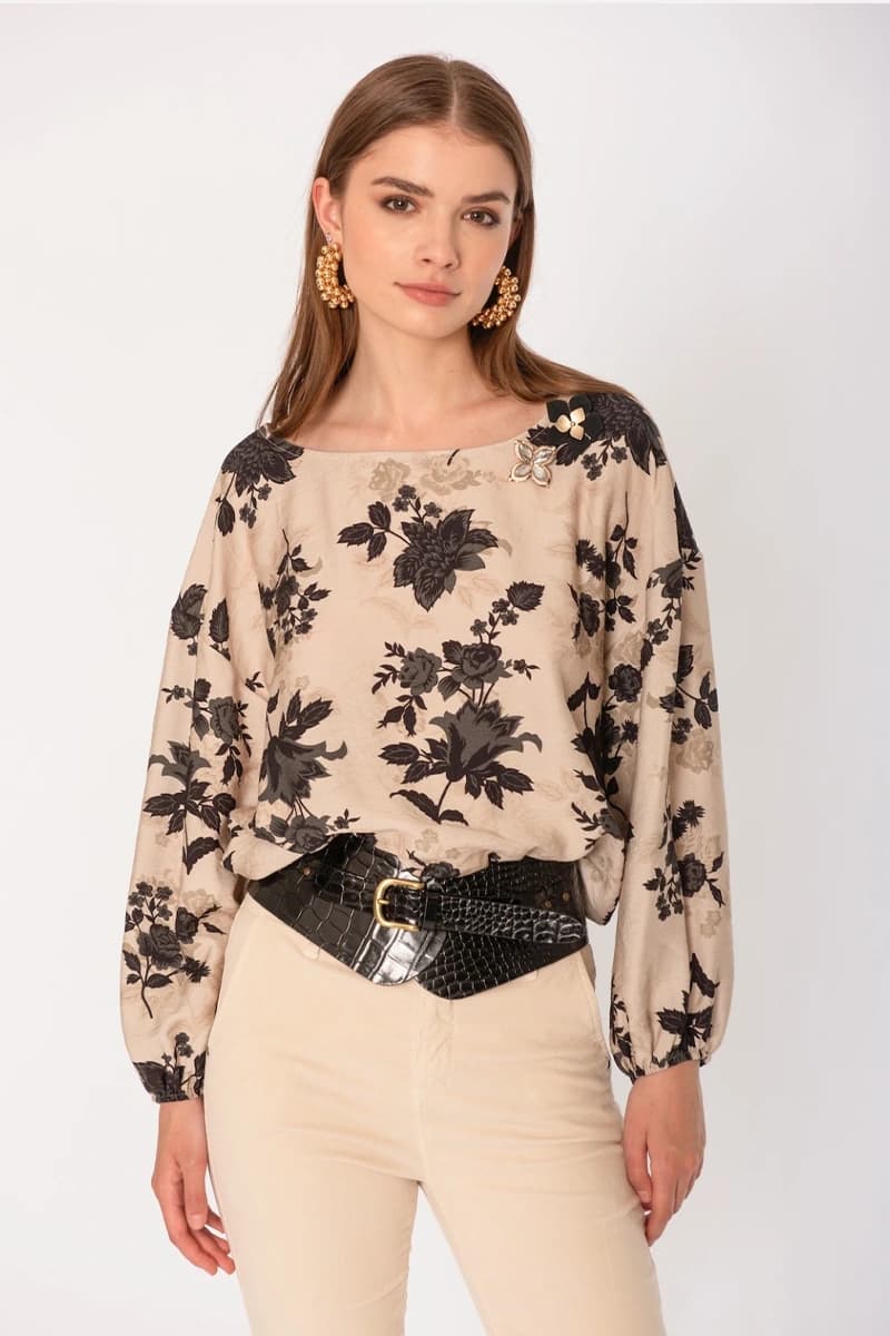 NO-NA' | Blusa fantasia rose con spille - 4