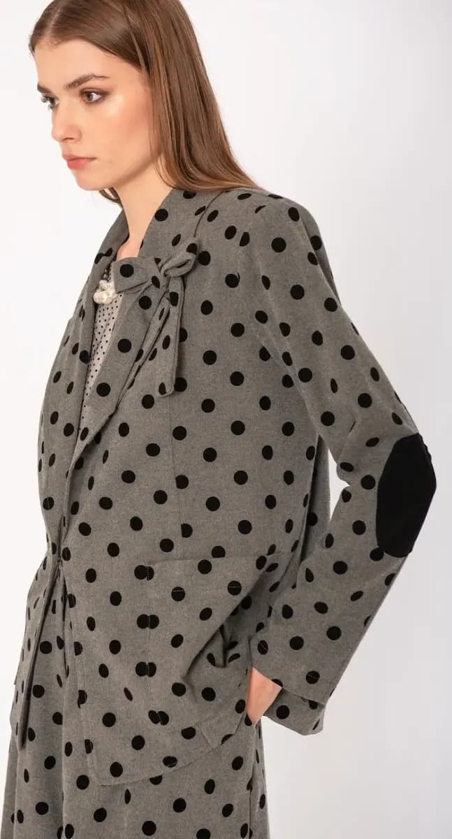 NO-NA' | Blazer pois floccato con fiocco e toppe - 5