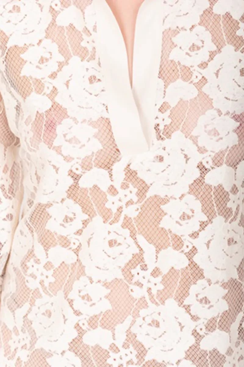 NO-NA' | Blusa in pizzo fiorato con scollo a V - 4