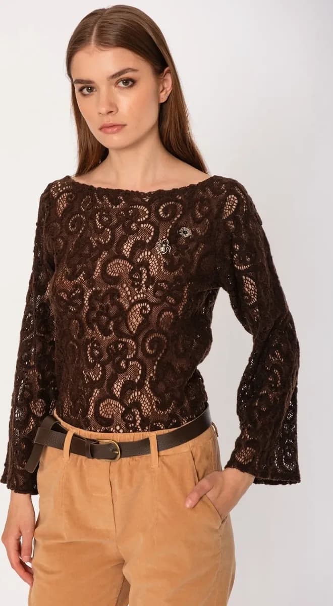 NO-NA' | Maglia in pizzo con spille