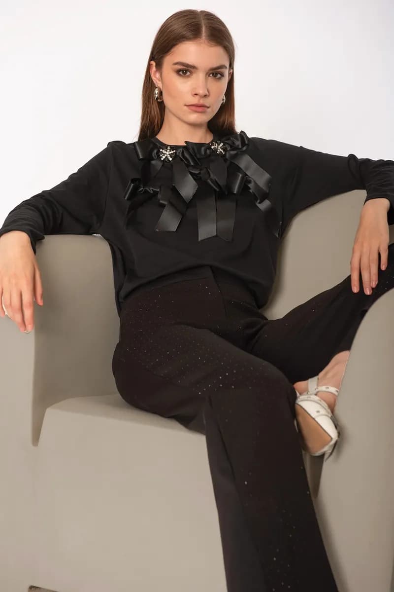 NO-NA' | Pantalone strass taglio classico - 4