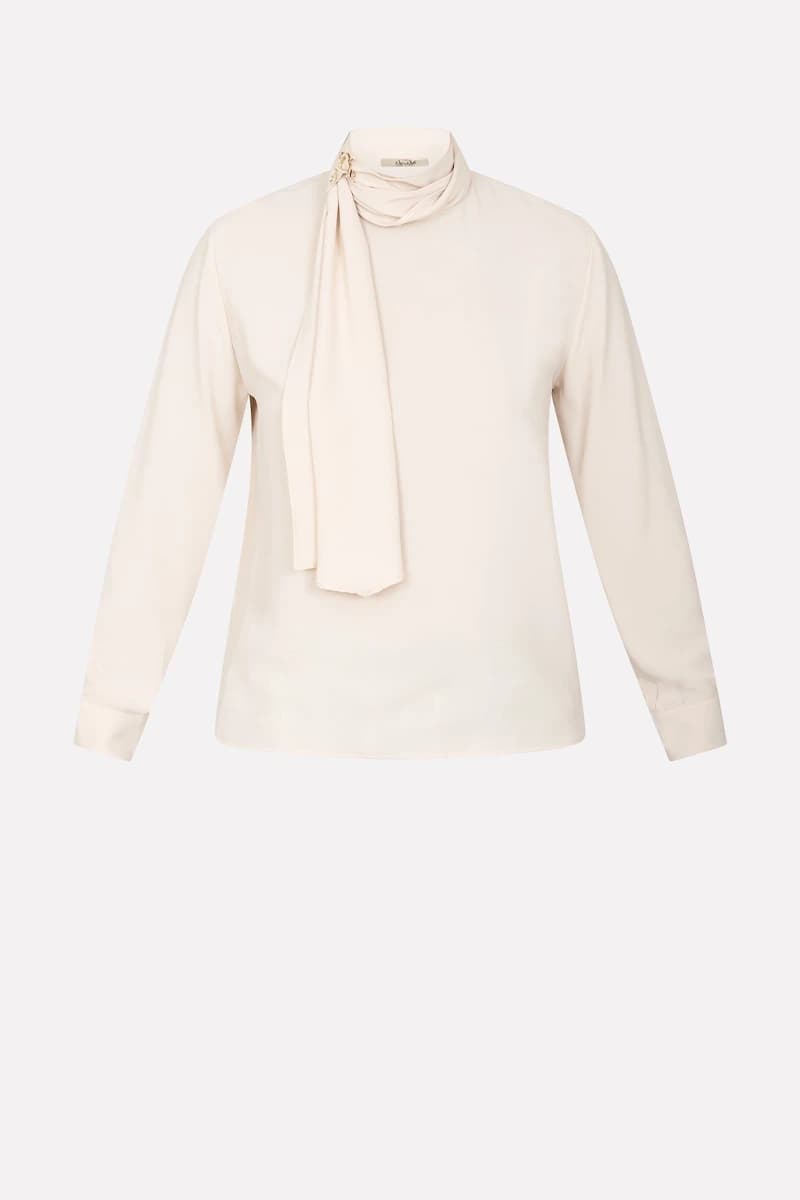NO-NA' | Blusa con drappo e spilla - 3