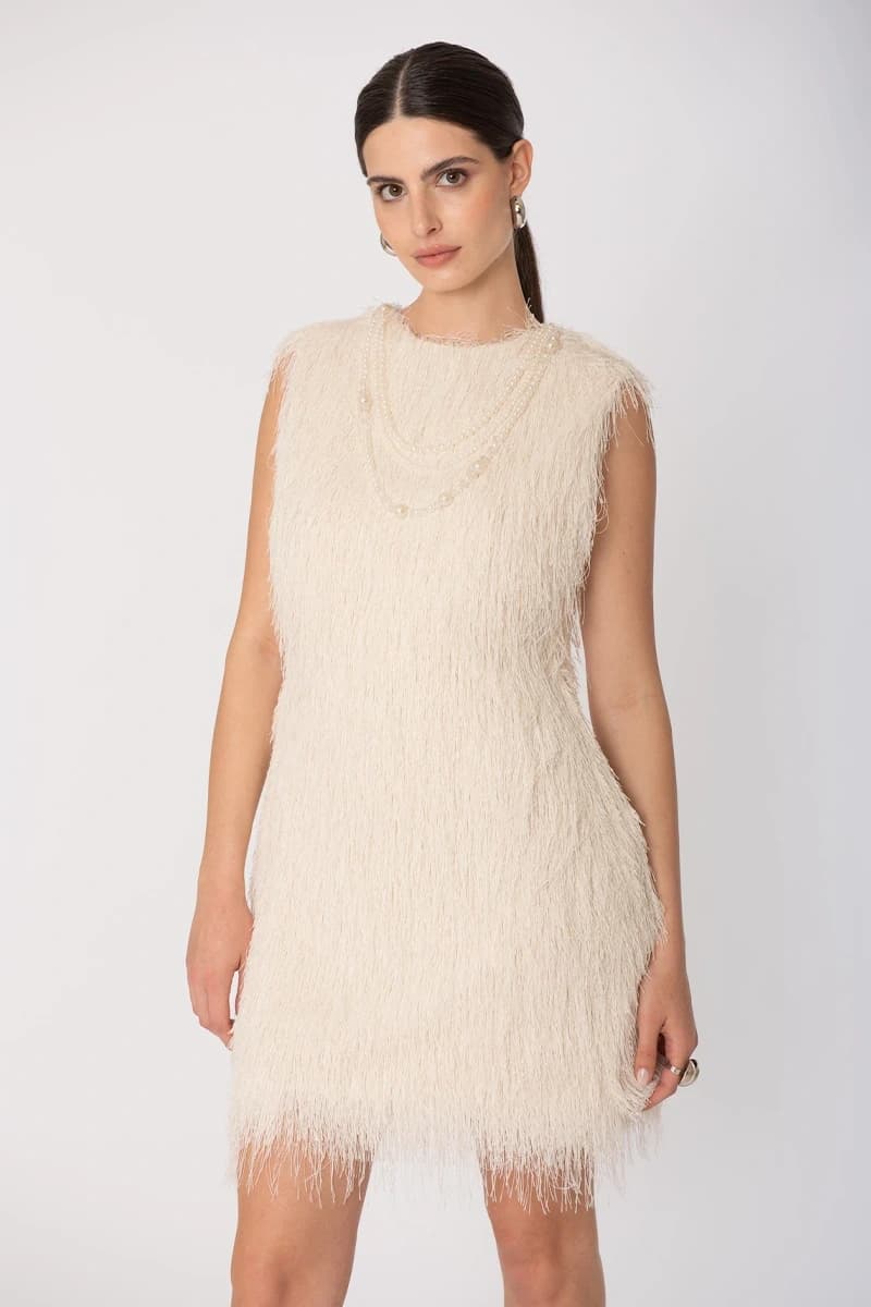 SISTE'S | Abito corto piume con fiocco sul retro - 2