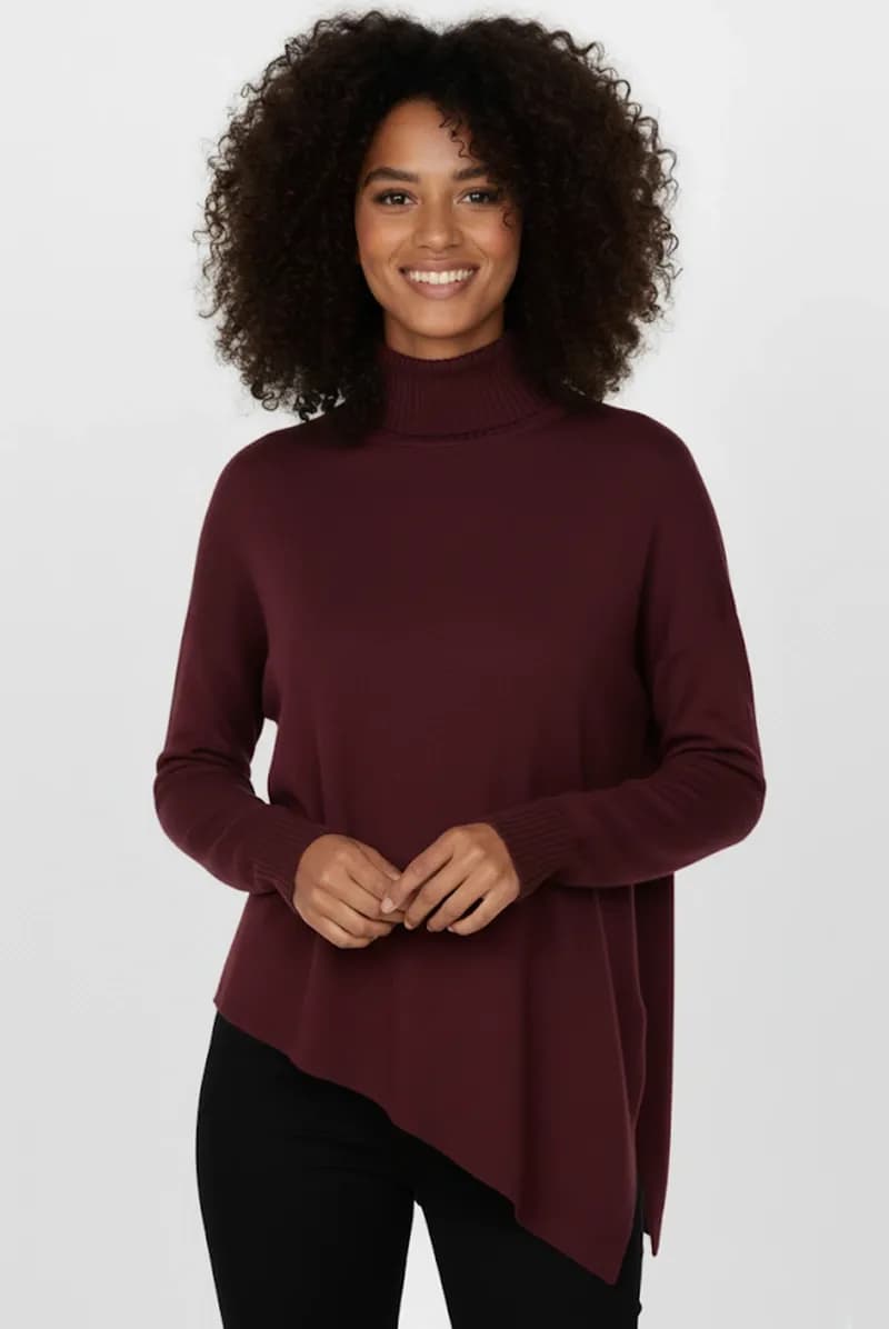 SISTE'S | Maglia dolcevita asimmetrica con costine - 1