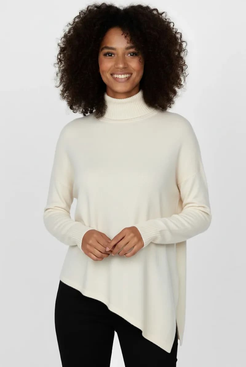 SISTE'S | Maglia dolcevita asimmetrica con costine - 5
