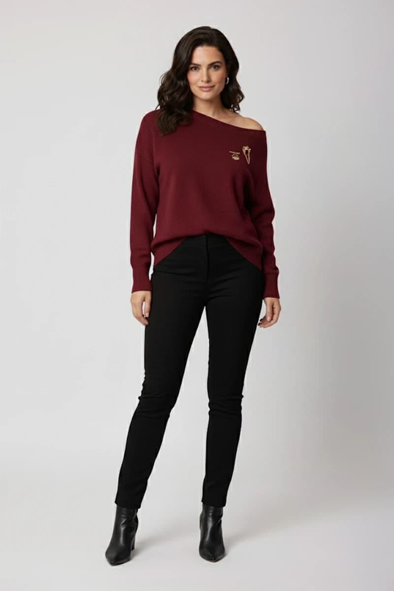 SISTE'S | Maxi maglia con spilla in misto lana - 1