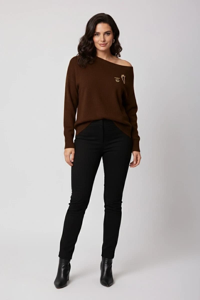 SISTE'S | Maxi maglia con spilla in misto lana - 3