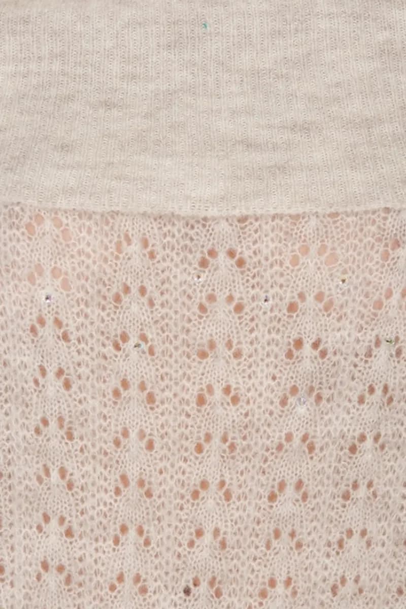 SISTE'S | Maglia crochet scollo barca con strassini - 4