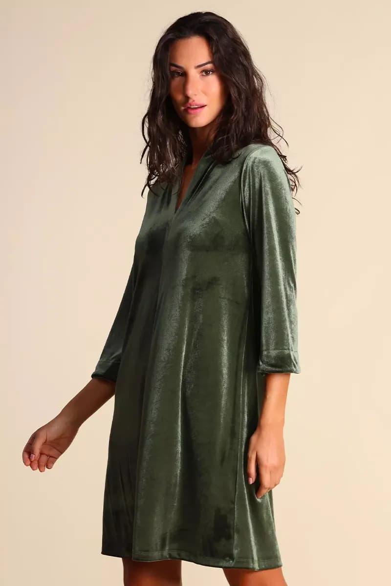 JUSTMINE | Abito in jersey di velluto stretch - 3