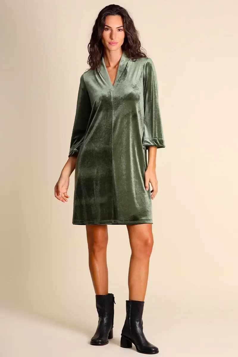 JUSTMINE | Abito in jersey di velluto stretch - 4