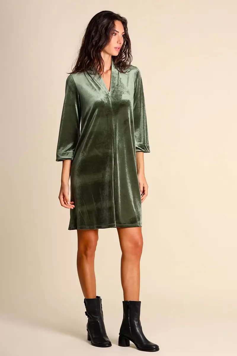 JUSTMINE | Abito in jersey di velluto stretch - 5