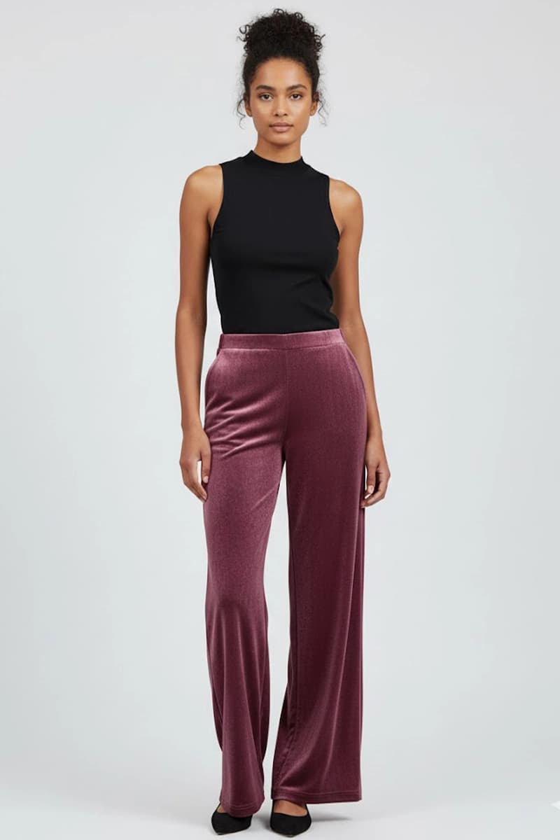JUSTMINE | Pantalone in jersey di velluto stretch - 7