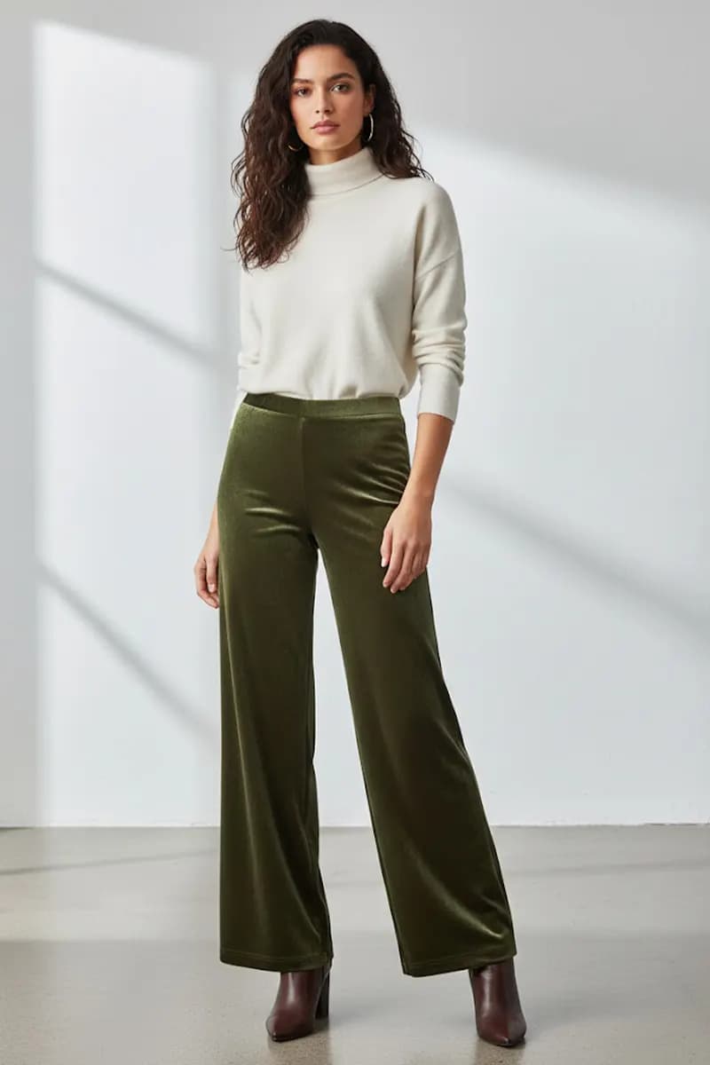 JUSTMINE | Pantalone in jersey di velluto stretch - 2