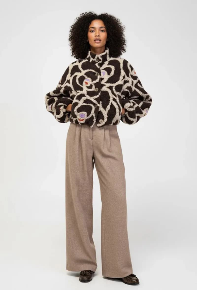 JUSTMINE | Giacca teddy modello bomber fantasia