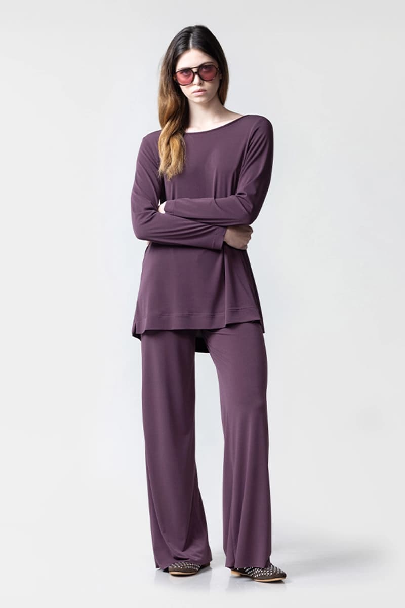 CHIARA B. | Pantalone palazzo Twenty maglia crepe - 3