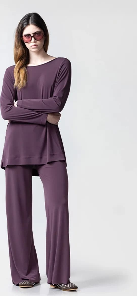 CHIARA B. | Pantalone palazzo Twenty maglia crepe - 2