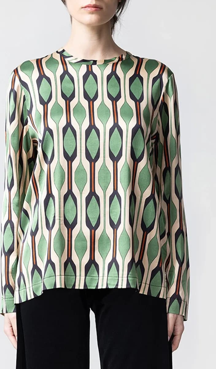 CHIARA B. | Blusa Melrose fantasia in raso - 2