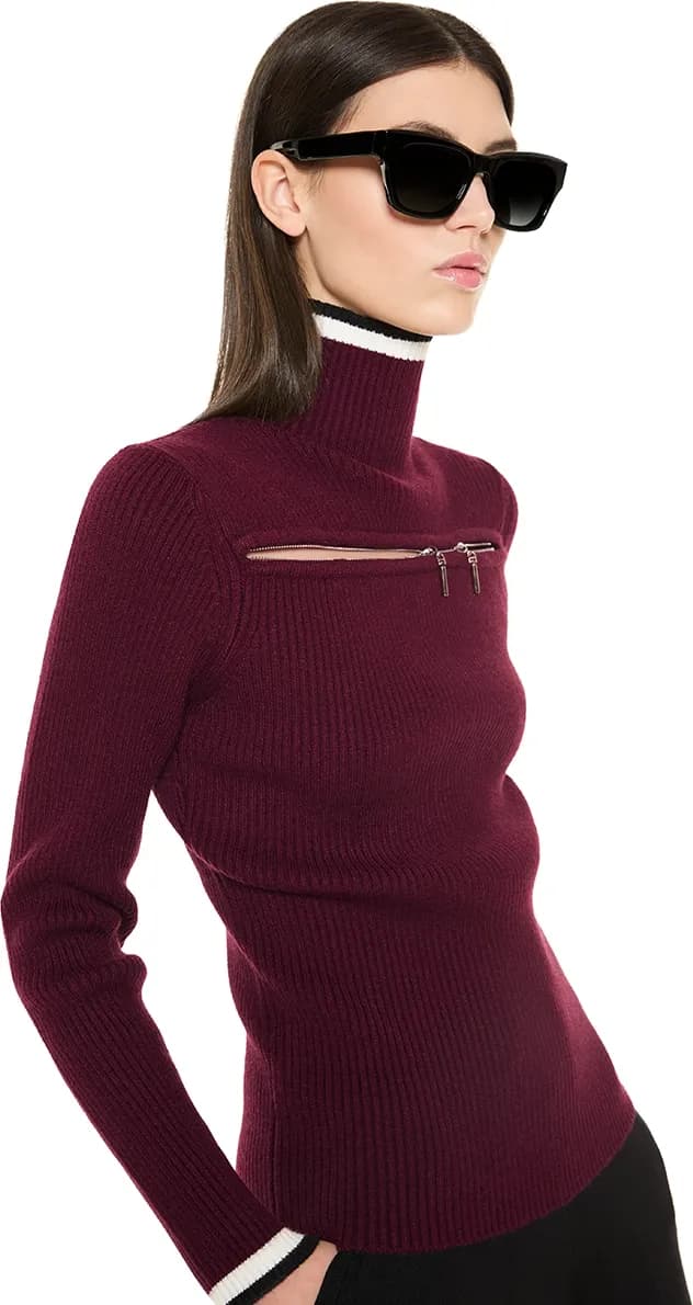 VERDISSIMA | Maglia lupetto a coste con zip - 4