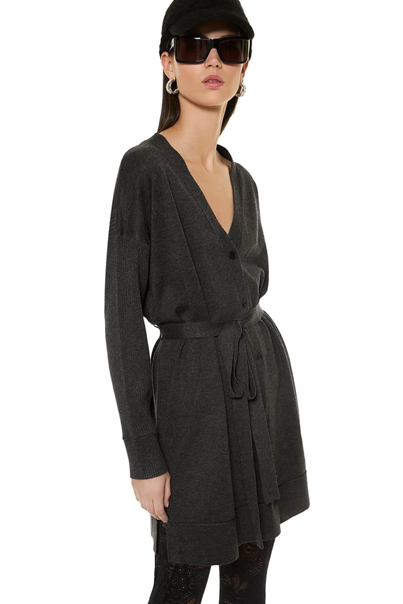 VERDISSIMA | Cardigan lungo con cintura