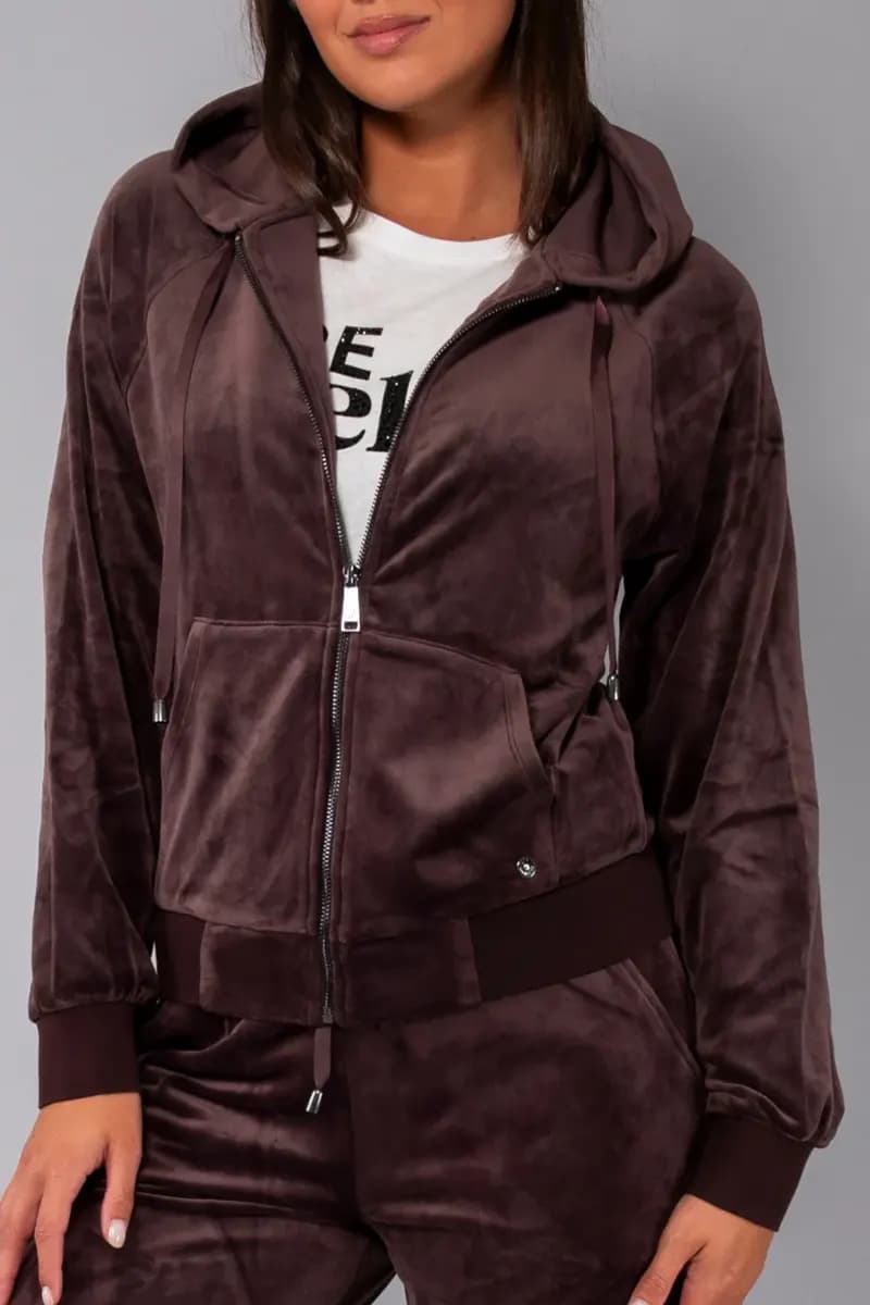 VERDISSIMA | Felpa ciniglia con zip e cappuccio - 3