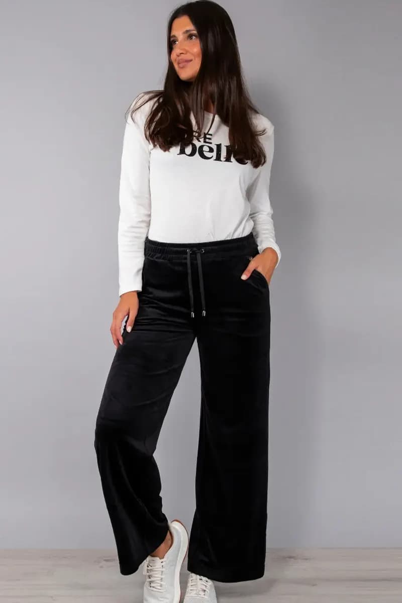 VERDISSIMA | Pantalone largo ciniglia con tasche - 1