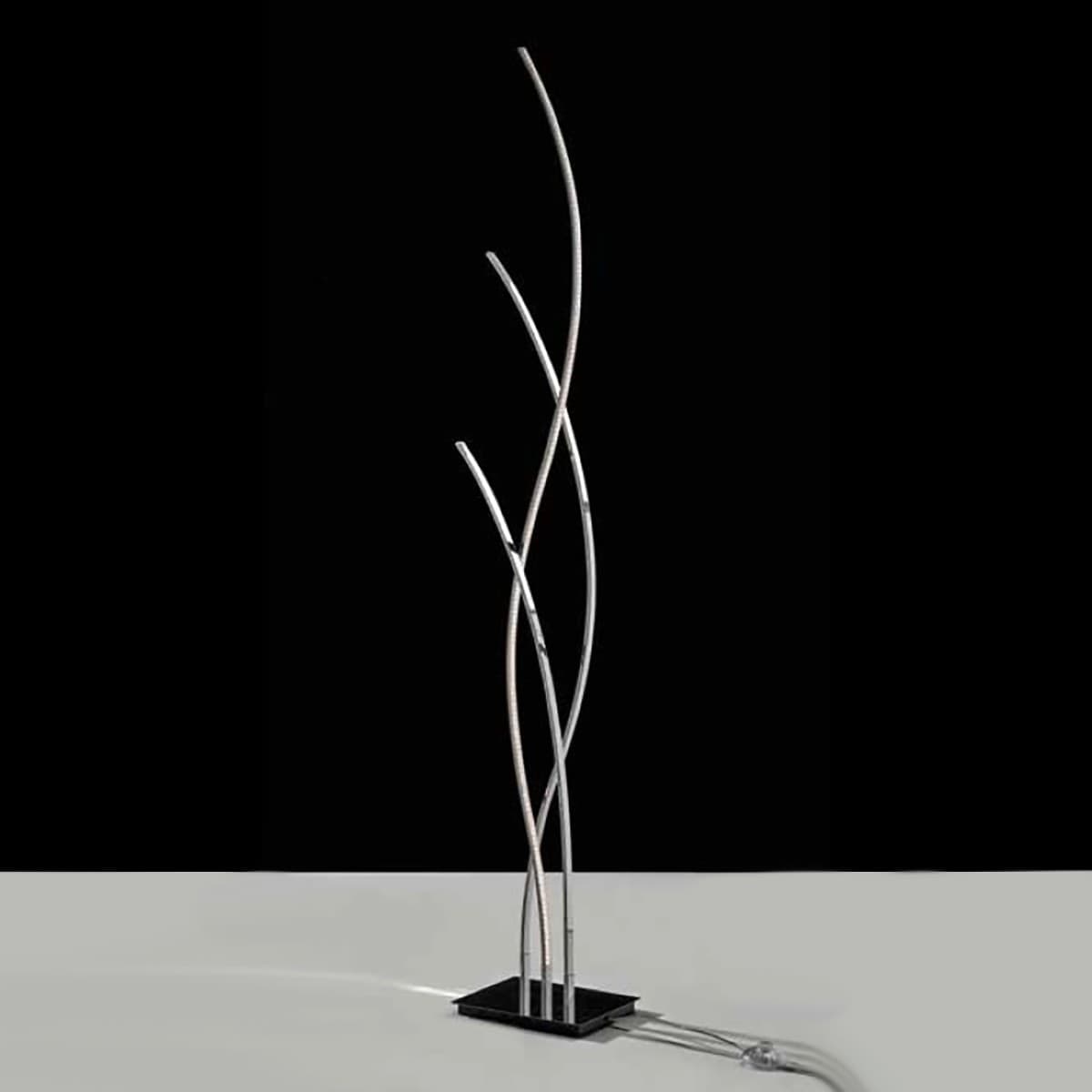Piantana moderna Illuminando ONDA TE 3 LED lampada terra metallo cromato interno 35W 3000°K 2800LM - 2