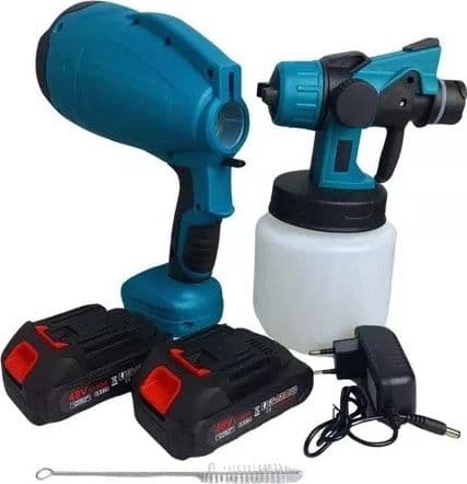 Pistola a Spruzzo Elettrica per Vernice 2 Batterie 48V Serbatoio Pittura 800ML - 2