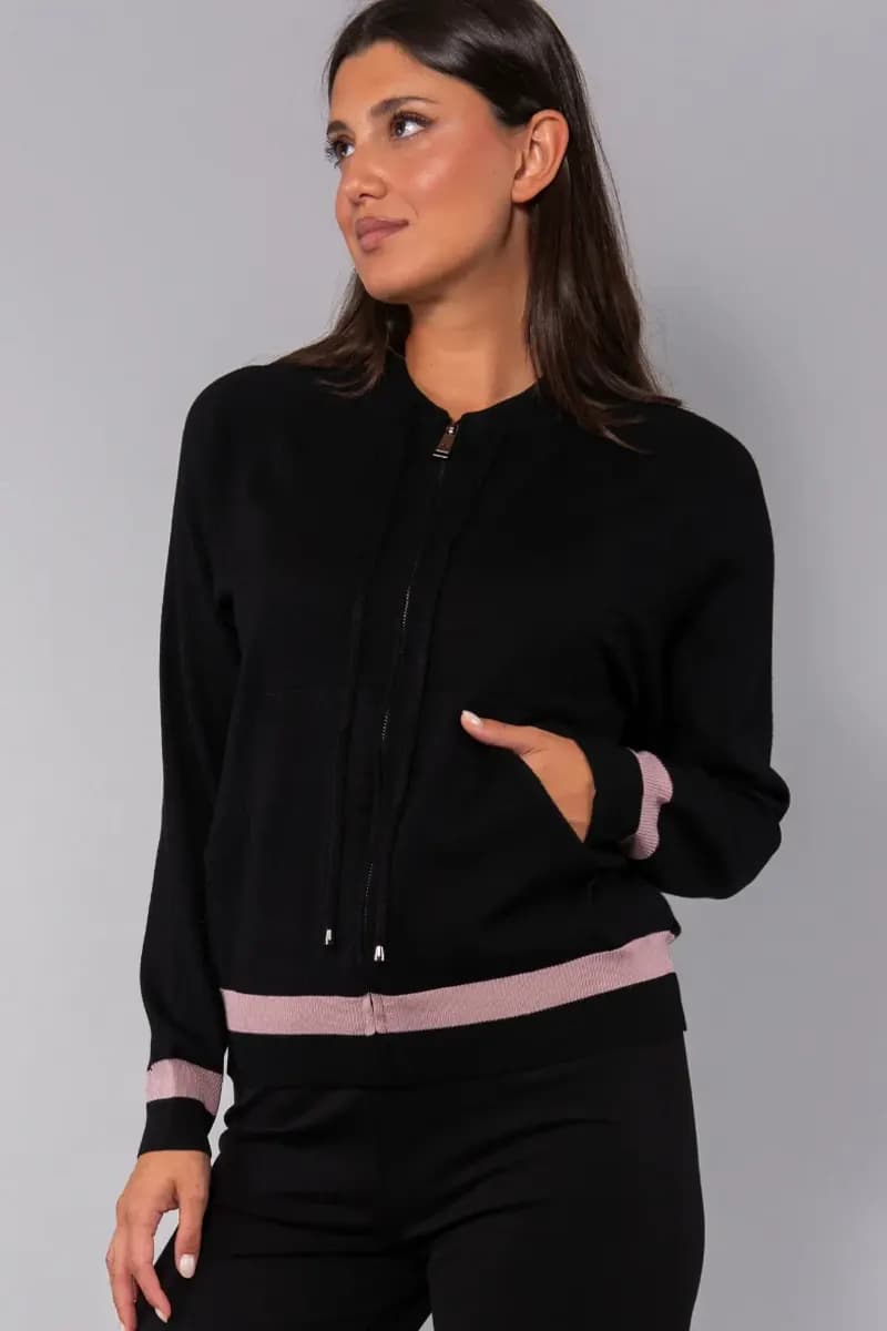 VERDISSIMA | Felpa con zip in viscosa - 1