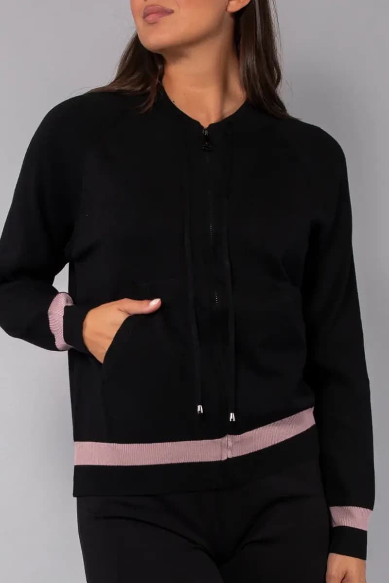 VERDISSIMA | Felpa con zip in viscosa - 3
