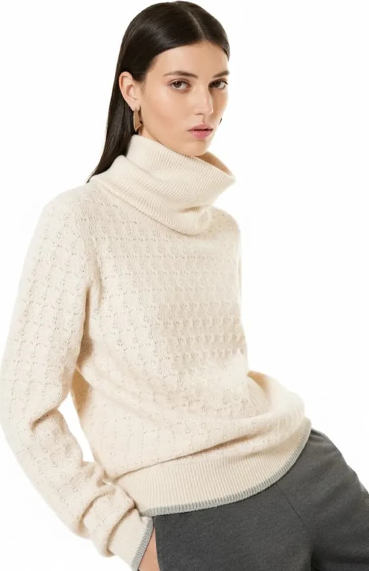 VERDISSIMA | Maglia in viscosa con collo removibile - 1