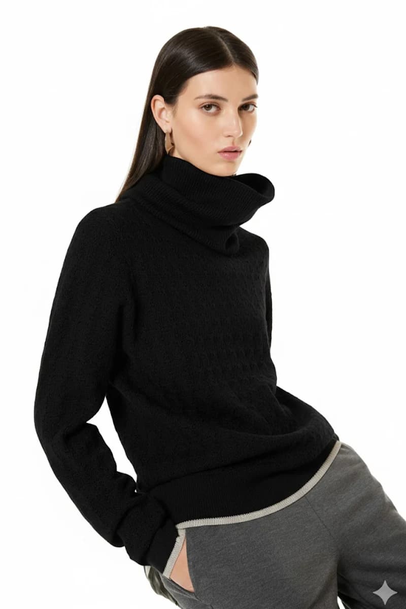 VERDISSIMA | Maglia in viscosa con collo removibile - 5