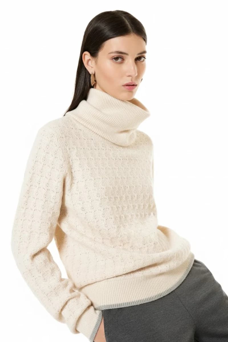 VERDISSIMA | Maglia in viscosa con collo removibile - 6