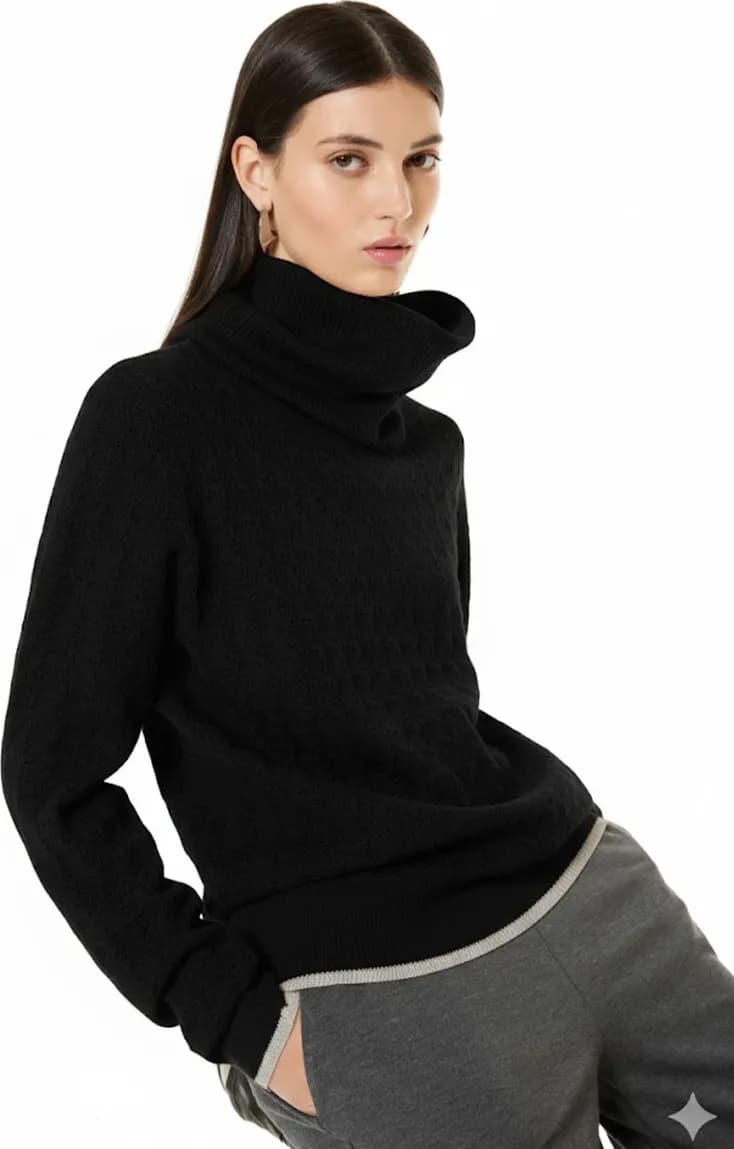 VERDISSIMA | Maglia in viscosa con collo removibile - 2