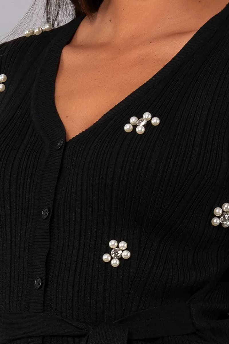VERDISSIMA | Cardigan in viscosa con strass - 4
